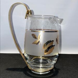 Elegant Gold Leaf Glass Pitcher